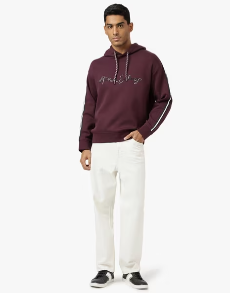 ARMANI EXCHANGE - Hooded Sweatshirt with Embroidered Logo | XL
