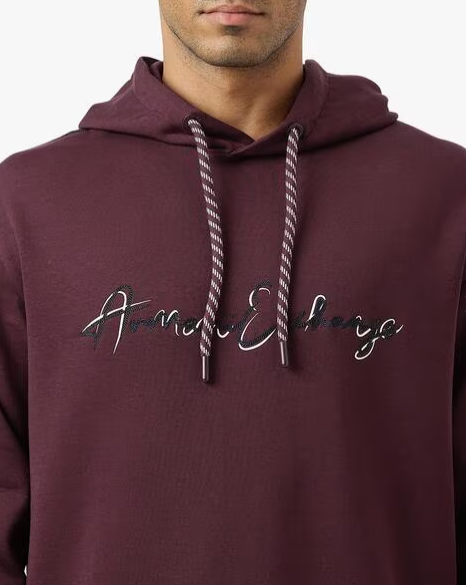 ARMANI EXCHANGE - Hooded Sweatshirt with Embroidered Logo | XL