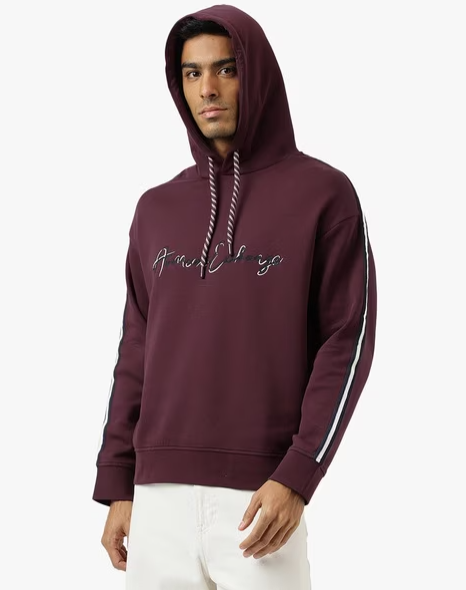 ARMANI EXCHANGE - Hooded Sweatshirt with Embroidered Logo | XL