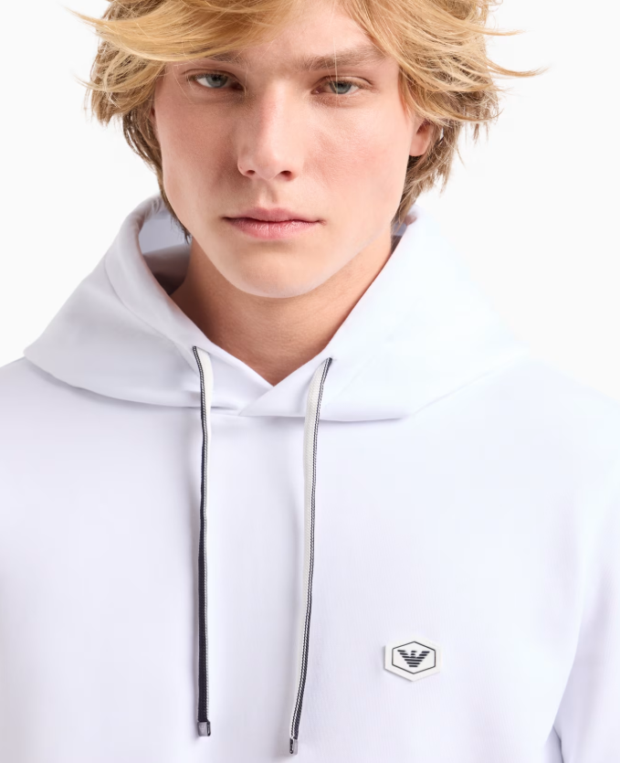 ARMANI EXCHANGE - Hooded sweatshirt with micro logo patch