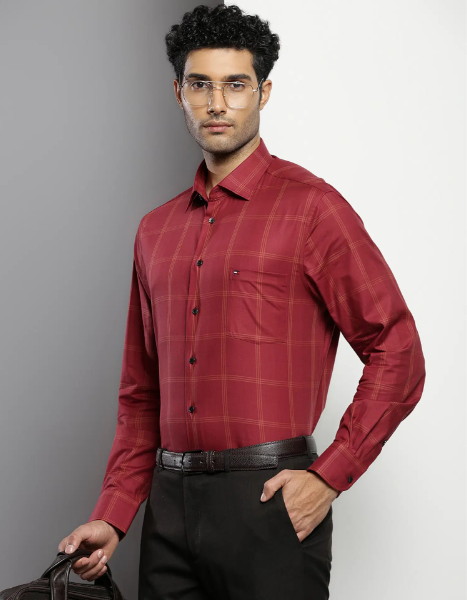 Tommy Hilfiger Windowpane Checked Cotton Shirt