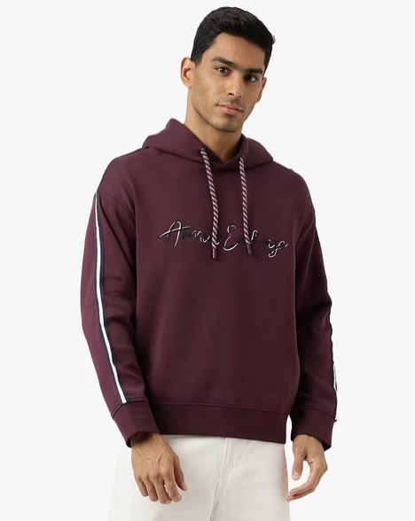 ARMANI EXCHANGE - Hooded Sweatshirt with Embroidered Logo | XL