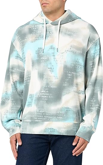 Armani Exchange - Men's Hooded Camo Jacquard Pullover Sweatshirt