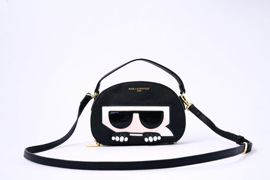 KARL LAGERFELD PARIS Classic Black Maybelle Top Handle Crossbody Bag