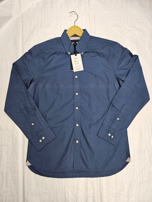 Tommy Hilfiger Men Grey Horizontal Stripe Dobby Weave Cotton